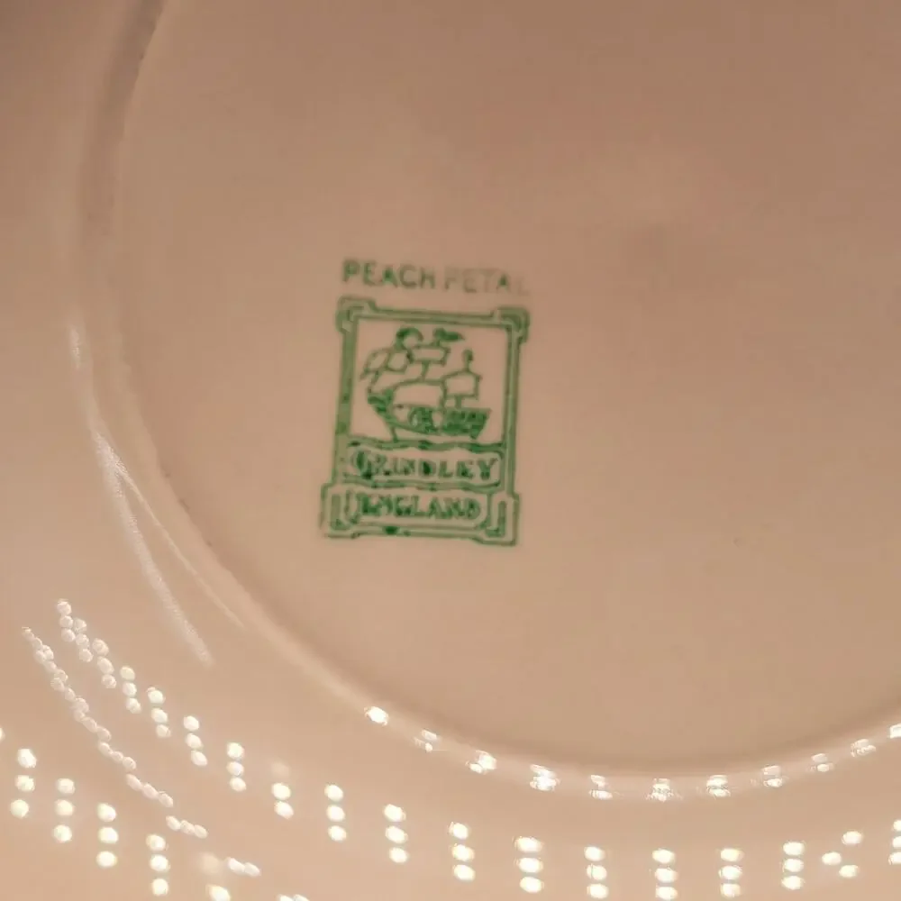Grindley Peach Petal Pink Dinner Plates 2 Vintage Wavy Rim‎ English China 5-5